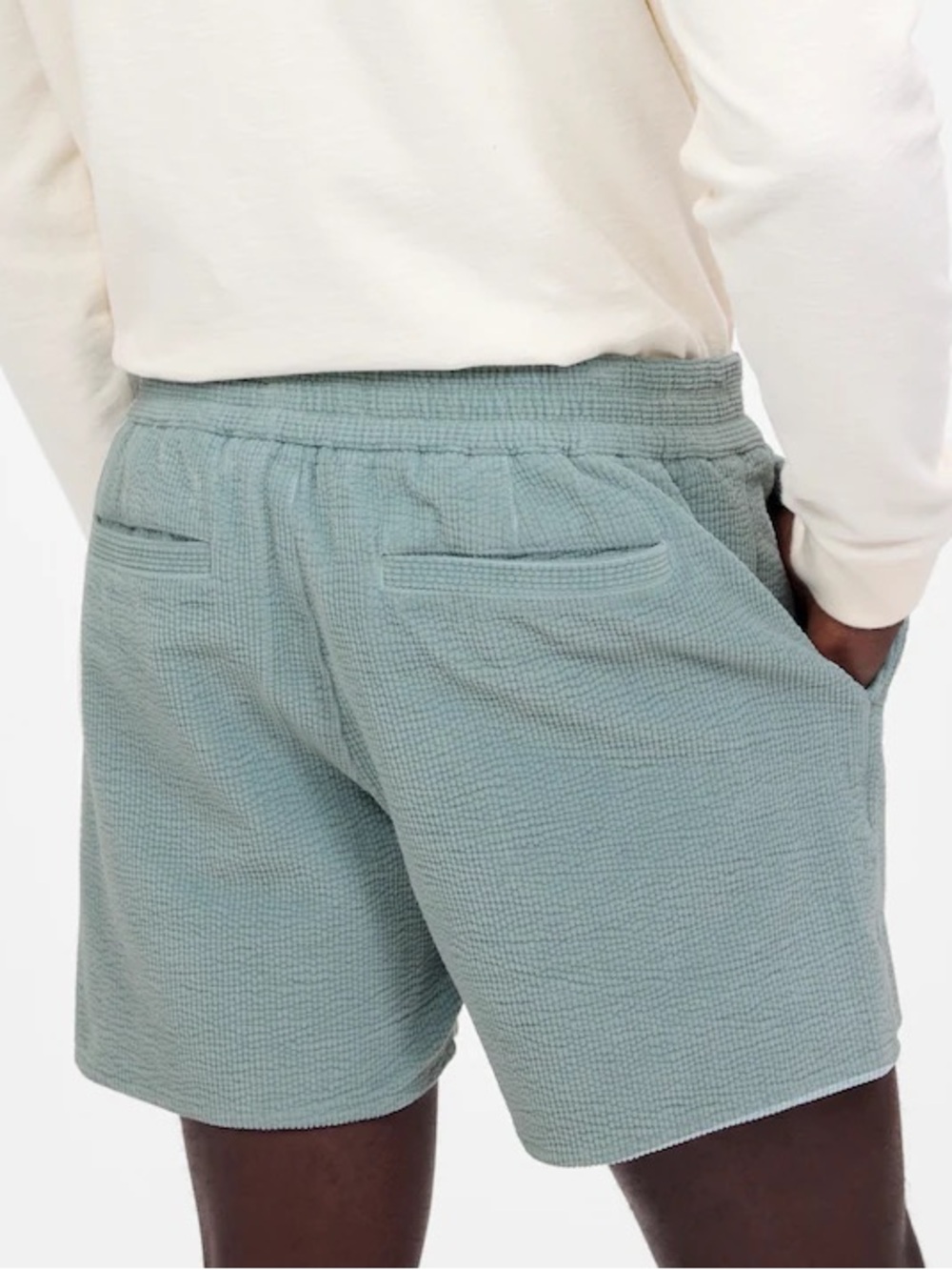Madewell Everywear Short in Seersucker Corduroy, Blue Horizon, medium